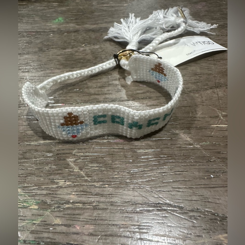 Coach ice cream beaded bracelet new .  Color White - Picture 2 of 6